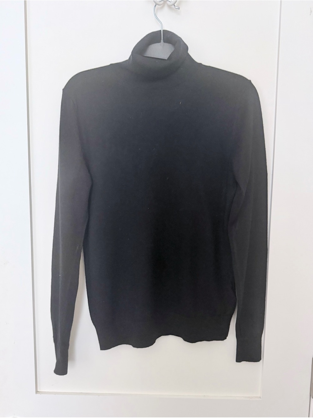 Massimo Dutti Black Silk Merino Wool Turtleneck Sweater S Like New - Picture 3 of 6